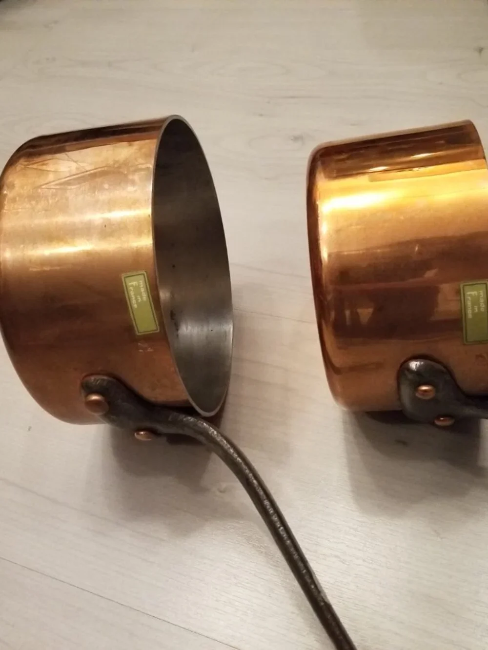 Vintage French Copper Saucepans